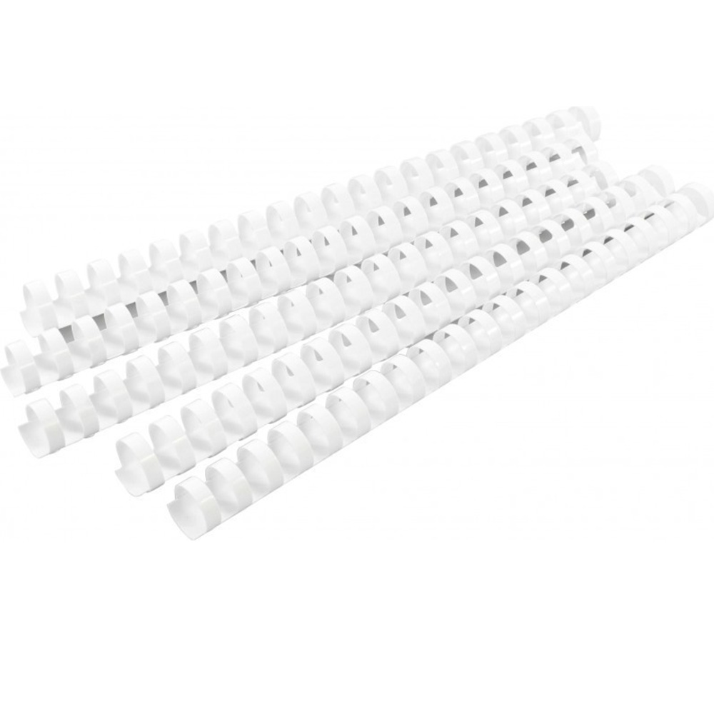 M-Bind Plastic Binding Comb - 12mm x 21 Ring, 100pcs/box, White